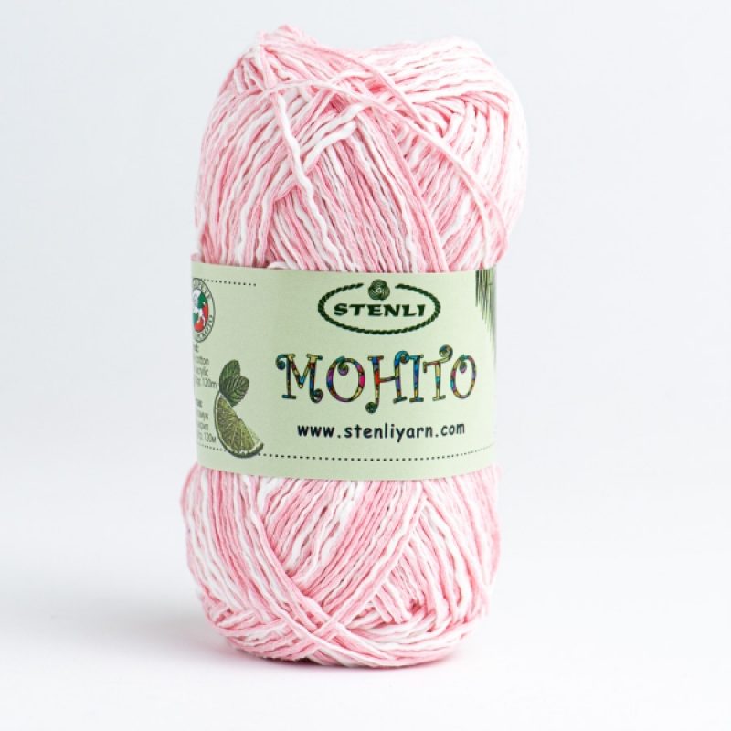 Stenli Mohito pamut fonal - 05 - Pink - fehér