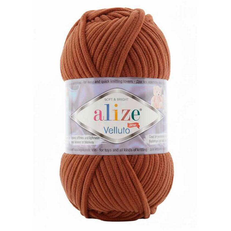 Alize Velluto Zsenília fonal - 036 - Vöröses barna