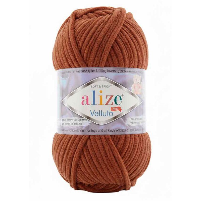Alize Velluto Zsenília fonal - 036 - Vöröses barna