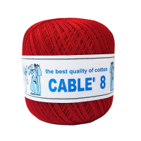 ISPE Cable 8 pamut horgolófonal - 013 - Tűzvörös