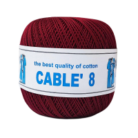 ISPE Cable 8 pamut horgolófonal - 014 - Borvörös
