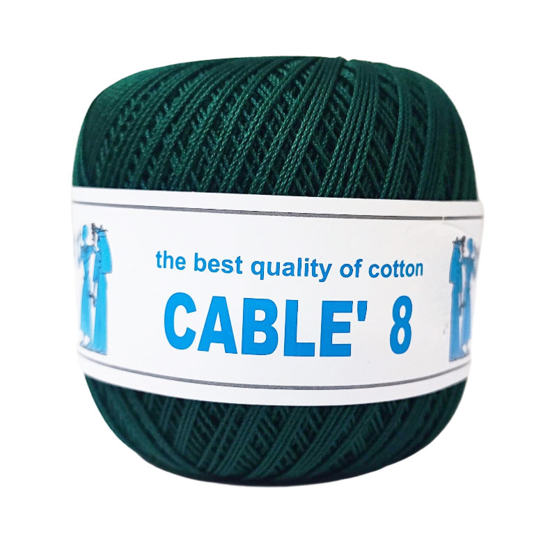 ISPE Cable 8 pamut horgolófonal - 078 - Sötétzöld