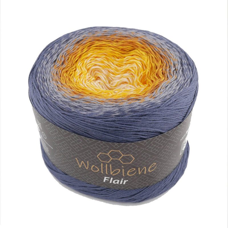 Wollbiene Flair Cotton színátmenetes sütifonal - 950 - Szürke - narancs