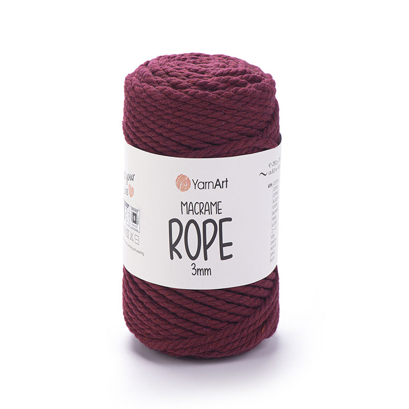 YarnArt Macrame Rope 3mm makramé fonal - 781 Bordó
