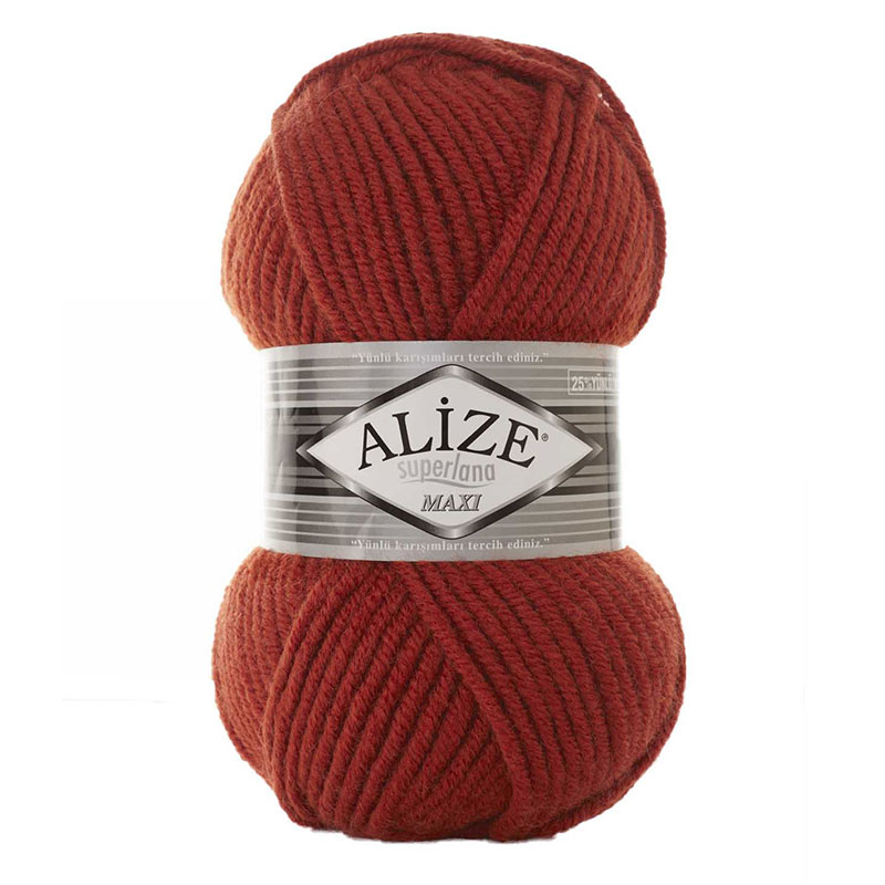 Alize Superlana maxi gyapjú fonal - 036 Téglavörös