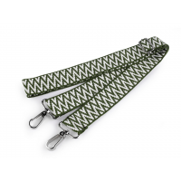 Textil táskapánt fém karabínerrel 3.8cm - 34 zöld - állítható 79 - 142 cm