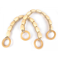 Makramé táskafül fa hengerekből természetes világos