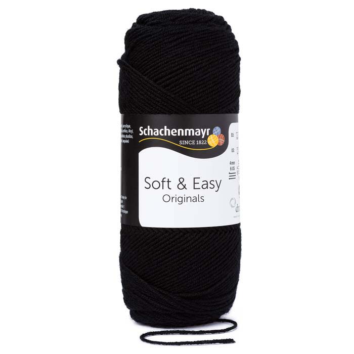 Schachenmayr Soft & Easy fonal - 0099 - Fekete - 10db