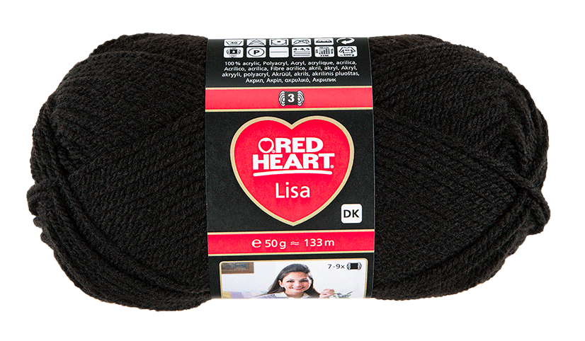Red Heart Lisa fonal - 0217 - Fekete